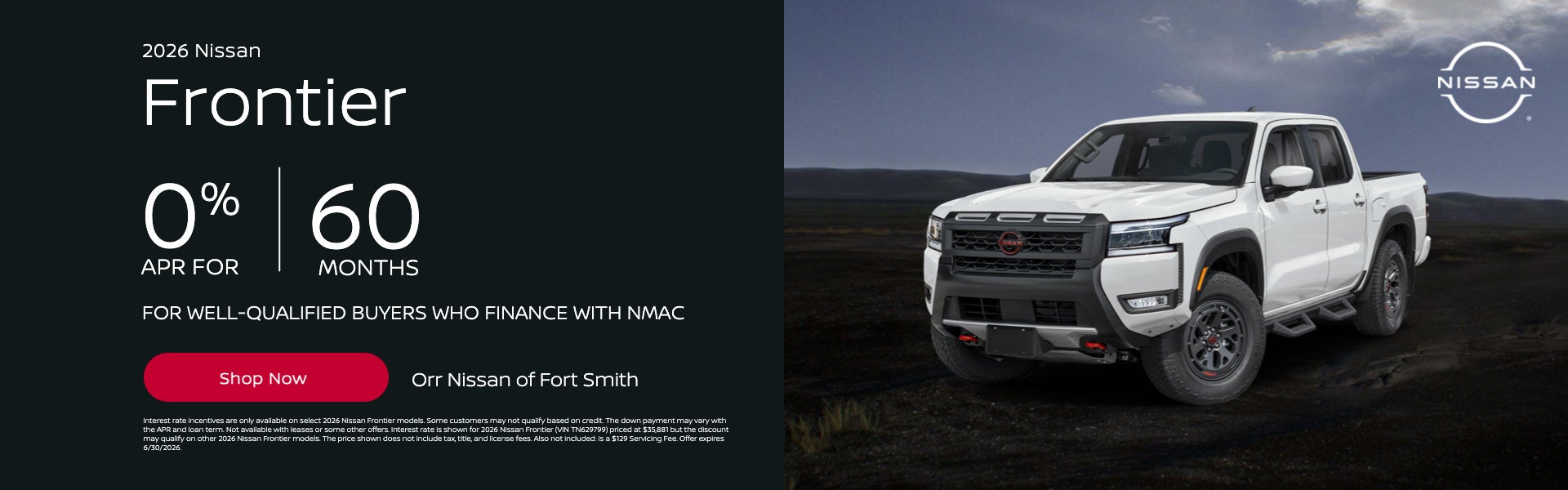 2026 Nissan Frontier | 0% APR for 60 Months