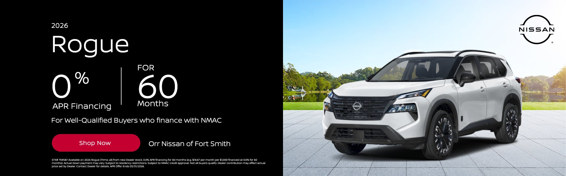2026 Rogue 0% APR Financing for 60 months 