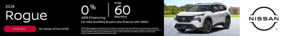 2026 Rogue 0% APR Financing for 60 months 